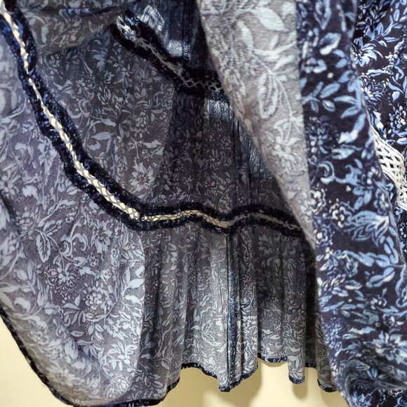 FREE PEOPLE Talk About It Tunic Top Blouse Tiered Peasant Floral Women's Medium - Picture 7 of 13